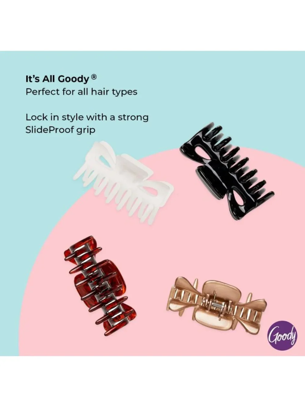 Chic Medium Claw Clips - 4 Ct Assorted Neutrals, Secure Grip Hair Accessories